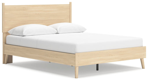 Signature Design Tan Queen Platform Panel Bed