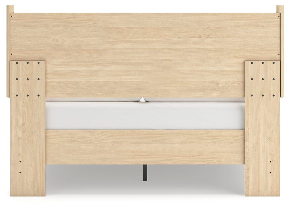 Signature Design Tan Queen Platform Panel Bed