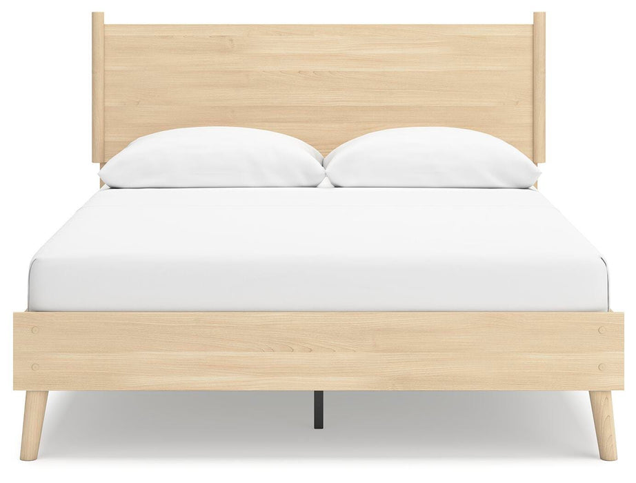 Signature Design Tan Queen Platform Panel Bed