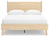 Signature Design Tan Queen Platform Panel Bed
