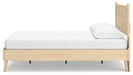 Signature Design Tan Queen Platform Panel Bed