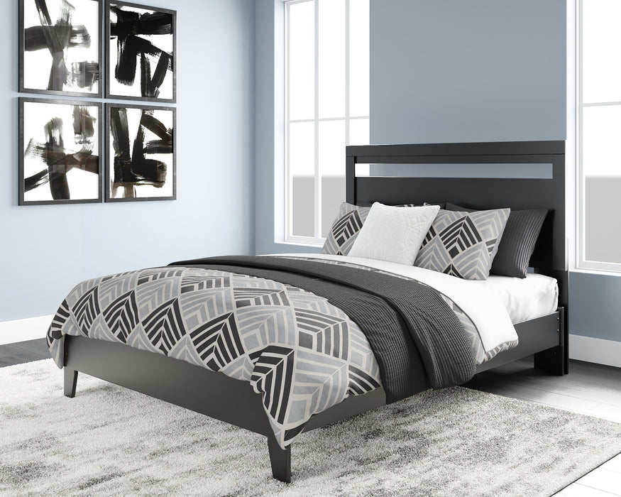 Signature Design Black/Brown Queen Panel Platform Bed