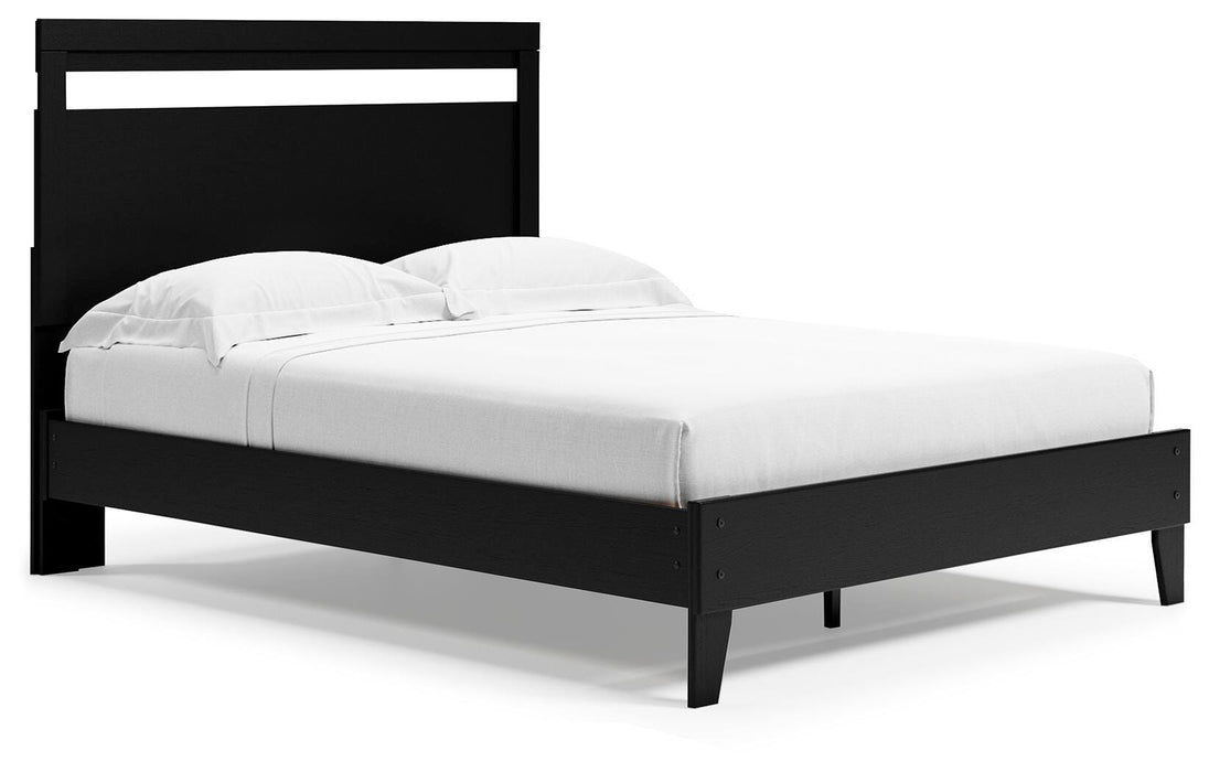 Signature Design Black/Brown Queen Panel Platform Bed