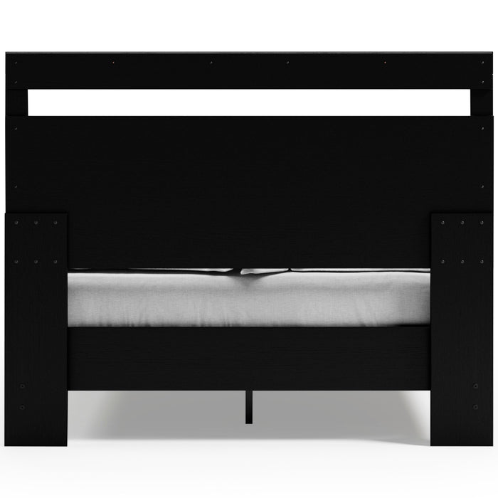 Signature Design Black/Brown Queen Panel Platform Bed