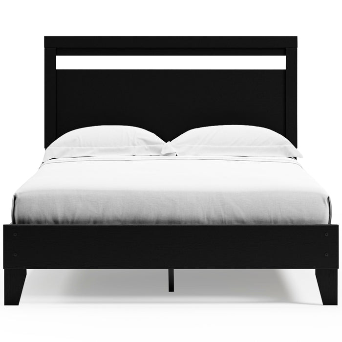 Signature Design Black/Brown Queen Panel Platform Bed