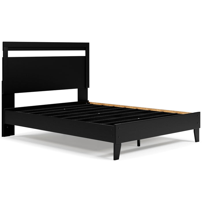Signature Design Black/Brown Queen Panel Platform Bed