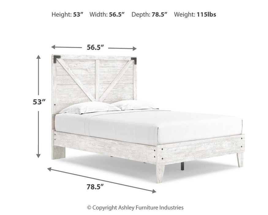 Signature Design White/Dark Charcoal Gray Full Crossbuck Panel Platform Bed