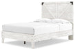 Signature Design White/Dark Charcoal Gray Full Crossbuck Panel Platform Bed