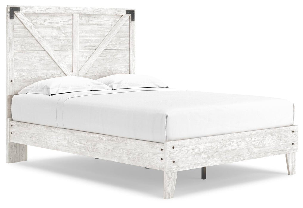 Signature Design White/Dark Charcoal Gray Full Crossbuck Panel Platform Bed