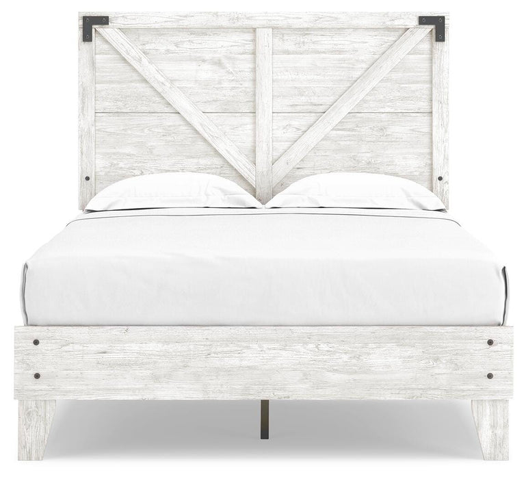 Signature Design White/Dark Charcoal Gray Full Crossbuck Panel Platform Bed