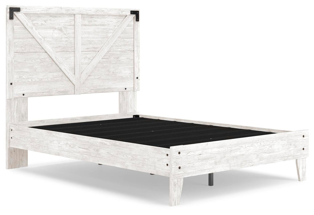 Signature Design White/Dark Charcoal Gray Full Crossbuck Panel Platform Bed