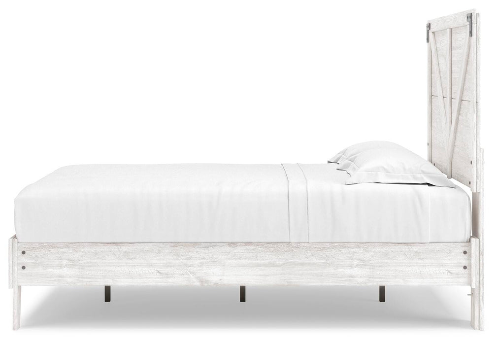 Signature Design White/Dark Charcoal Gray Full Crossbuck Panel Platform Bed