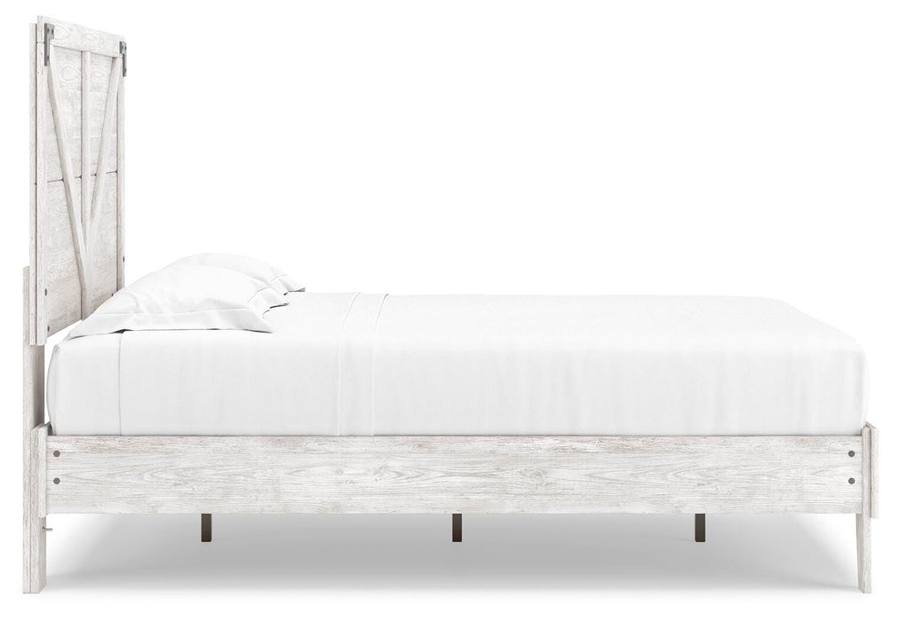 Signature Design White/Dark Charcoal Gray Full Crossbuck Panel Platform Bed