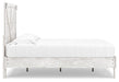 Signature Design White/Dark Charcoal Gray Full Crossbuck Panel Platform Bed