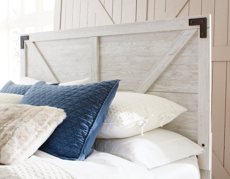 Signature Design Whitewash Queen Crossbuck Panel HDBD