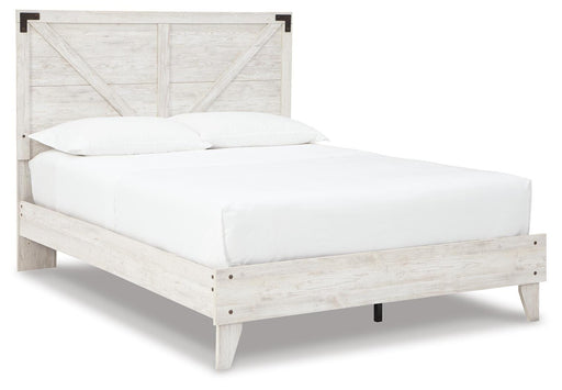 Signature Design White/Dark Charcoal Gray Queen Crossbuck Panel Platform Bed