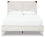 Signature Design White/Dark Charcoal Gray Queen Crossbuck Panel Platform Bed