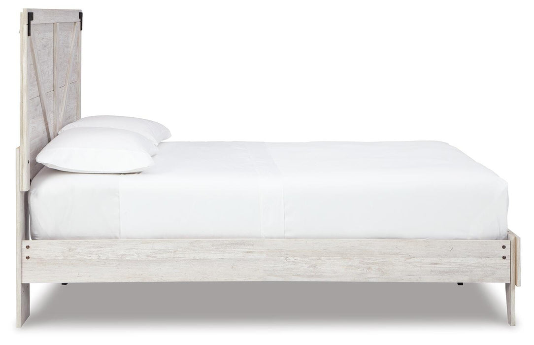 Signature Design White/Dark Charcoal Gray Queen Crossbuck Panel Platform Bed