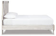 Signature Design White/Dark Charcoal Gray Queen Crossbuck Panel Platform Bed