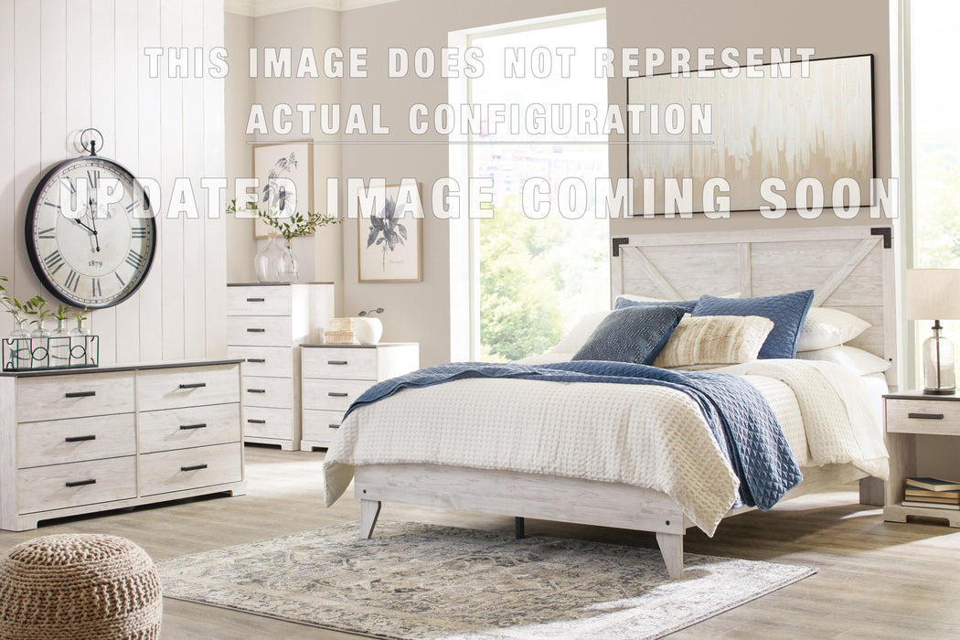 Signature Design Whitewash Queen Crossbuck Panel HDBD