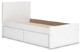 Signature Design White Twin Panel Platform Bed with 1 Side Storage