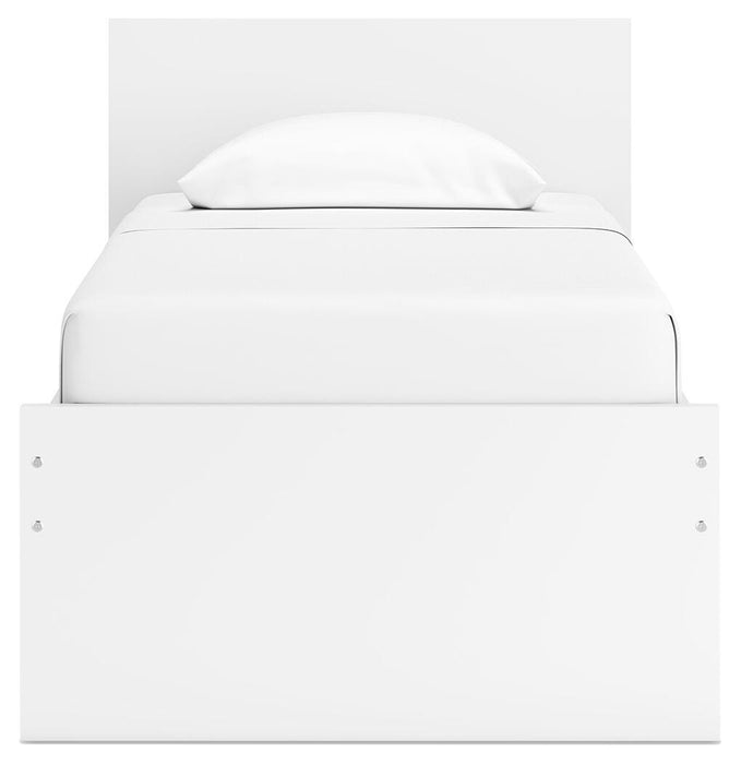 Signature Design White Twin Panel Platform Bed with 1 Side Storage