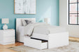 Signature Design White Twin Panel Platform Bed with 1 Side Storage