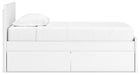 Signature Design White Twin Panel Platform Bed with 1 Side Storage