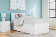 Signature Design White Twin Panel Platform Bed with 1 Side Storage