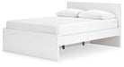 Signature Design White Queen Panel Platform Bed with 1 Side Storage