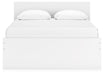 Signature Design White Queen Panel Platform Bed with 1 Side Storage
