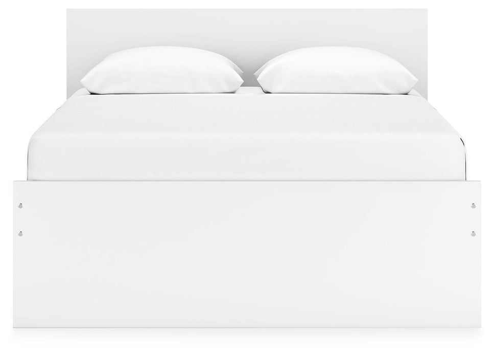 Signature Design White Queen Panel Platform Bed with 1 Side Storage