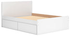 Signature Design White Queen Panel Platform Bed with 2 Side Storage