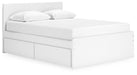 Signature Design White Queen Panel Platform Bed with 2 Side Storage