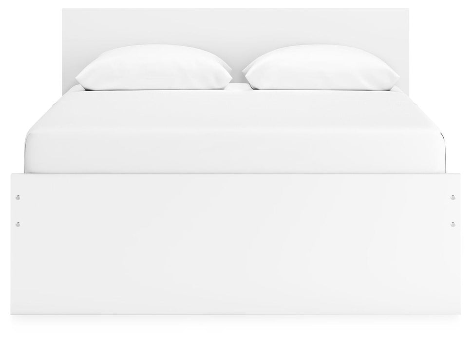 Signature Design White Queen Panel Platform Bed with 2 Side Storage