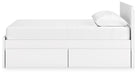 Signature Design White Queen Panel Platform Bed with 2 Side Storage