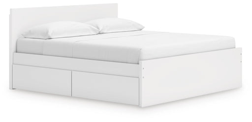 Signature Design White King Panel Platform Bed with Storage