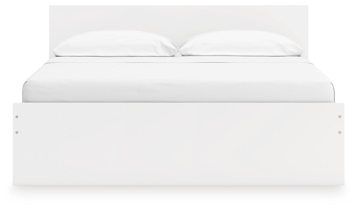 Signature Design White King Panel Platform Bed with Storage