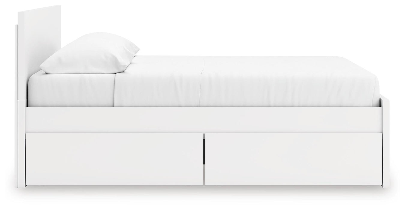 Signature Design White King Panel Platform Bed with Storage
