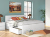 Signature Design White King Panel Platform Bed with Storage