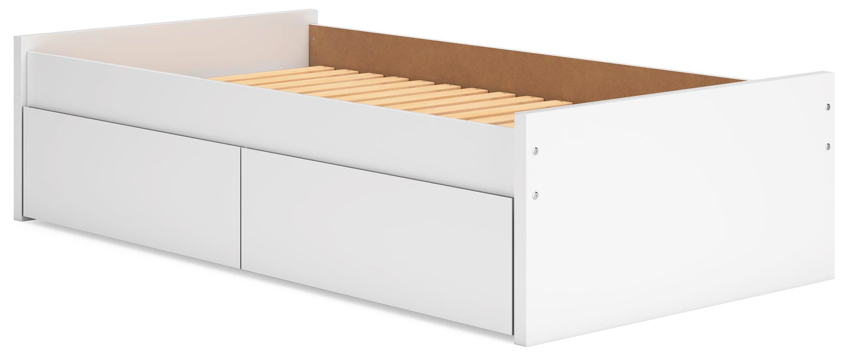 Signature Design White Twin Platform Bed with 1 Side Storage