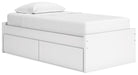 Signature Design White Twin Platform Bed with 1 Side Storage