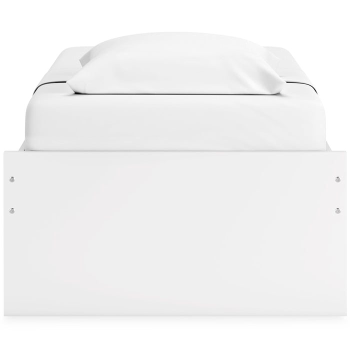 Signature Design White Twin Platform Bed with 1 Side Storage