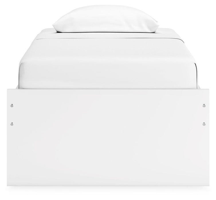 Signature Design White Twin Platform Bed with 1 Side Storage