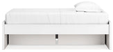 Signature Design White Twin Platform Bed with 1 Side Storage