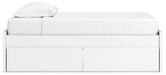 Signature Design White Twin Platform Bed with 1 Side Storage