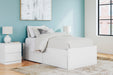 Signature Design White Twin Platform Bed with 1 Side Storage