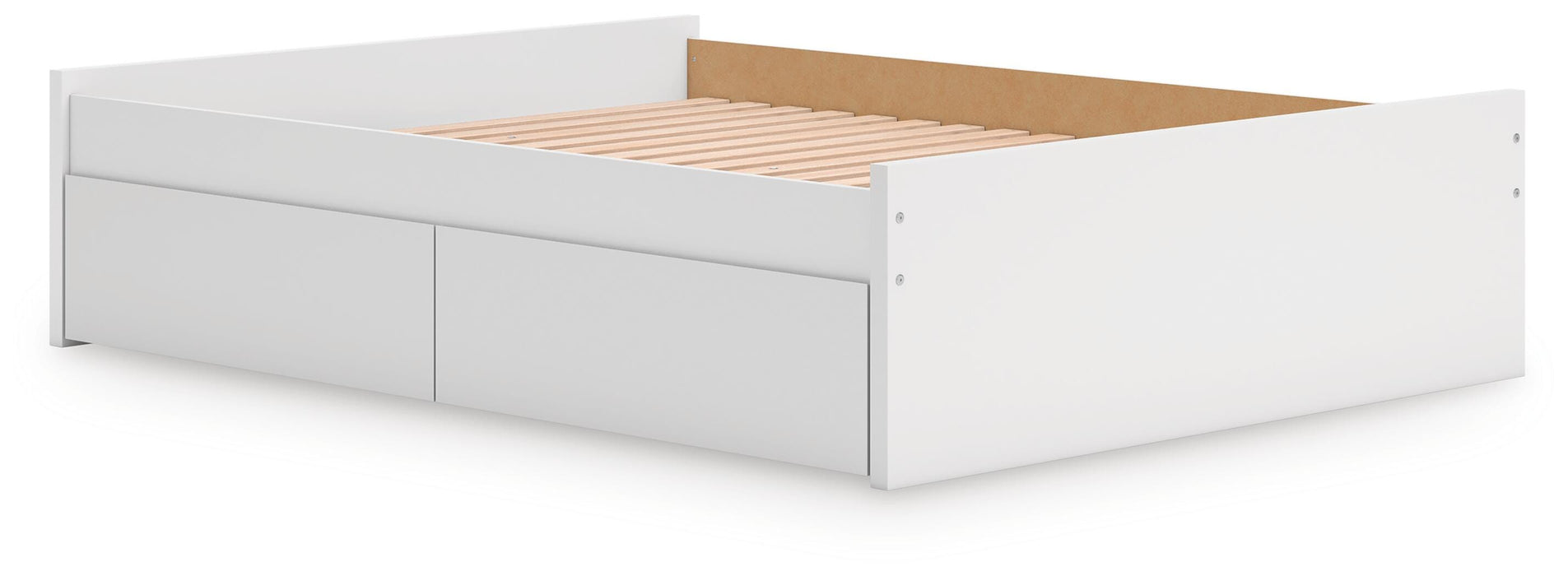 Signature Design White Queen Platform Bed with 1 Side Storage