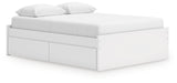 Signature Design White Queen Platform Bed with 1 Side Storage