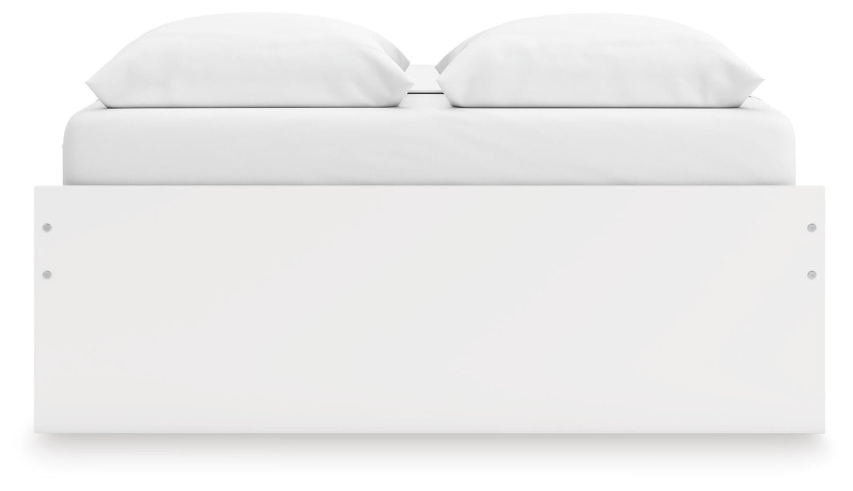 Signature Design White Queen Platform Bed with 1 Side Storage